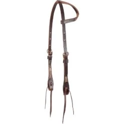 Martin Saddlery Rawhide Laced Chocolate Single Ear Headstall