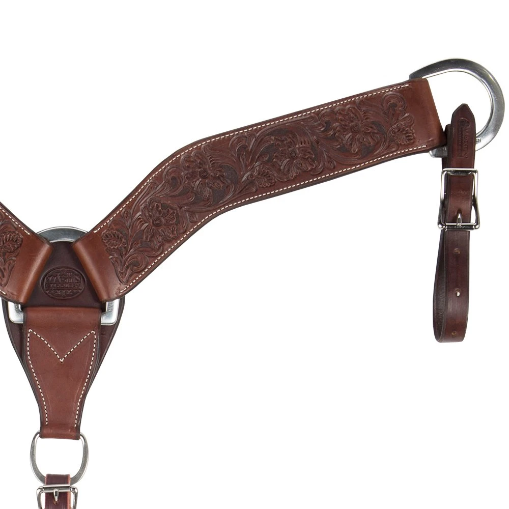 Martin Saddlery 2 3/4in. Chocolate Alpine Flower Breast Collar 3 Martin Saddlery 2 3/4in. Chocolate Alpine Flower Breast Collar