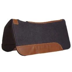 Mustang Black Felt Contoured Pad W/ Top Grain Wear Leathers