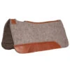 Mustang Grey Felt Contoured Pad W/ Top Grain Wear Leathers