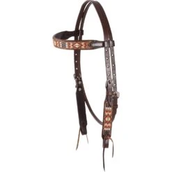Cashel Tan/Orange Beaded Browband Headstall