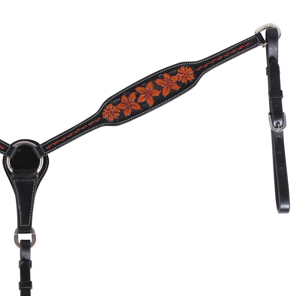 Professionals Choice Black/Red Floral Breast Collar 3 Professionals Choice Black/Red Floral Breast Collar