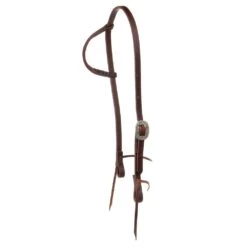 Cowperson Tack 5/8in. Engraved Center Bar Buckle Slide Ear Headstall
