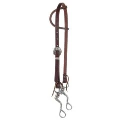 NRS Solid Port Bit W/Floral Buckle Single Ear Headstall
