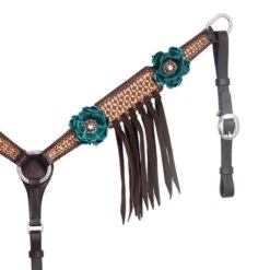 Circle Y Saddlery NRS By Vintage Turquoise Flower Breast Collar