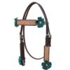 Circle Y Saddlery NRS Exclusive Vintage Turquoise Flower Browband Headstall