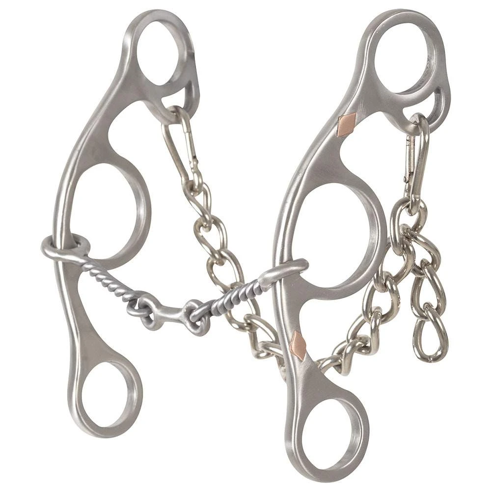 Classic Sherry Cervi Small Twisted Wire Dogbone Short Shank Gag Bit 3 Classic Sherry Cervi Small Twisted Wire Dogbone Short Shank Gag Bit