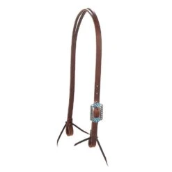 Weaver Leather Protack Turquoise Flower Slit Ear Headstall