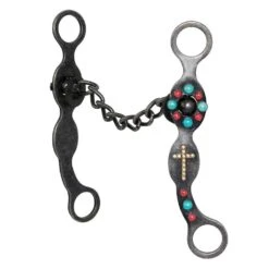 Cowboy Tack Southwest Collection Dark Grey Steel Cross Chain Bit