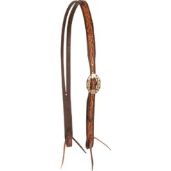Cashel Company Two Tone Floral Tooled Split Ear Headstall