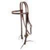 Nrs Tack Economy Oiled 5/8 Inch Browband Headstall With Copper Flower Silver Bar Cart Buckle