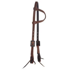 Weaver Leather Smarty Synergy 3/4 Inch Oiled Single Ear Headstall With Smarty Buckles
