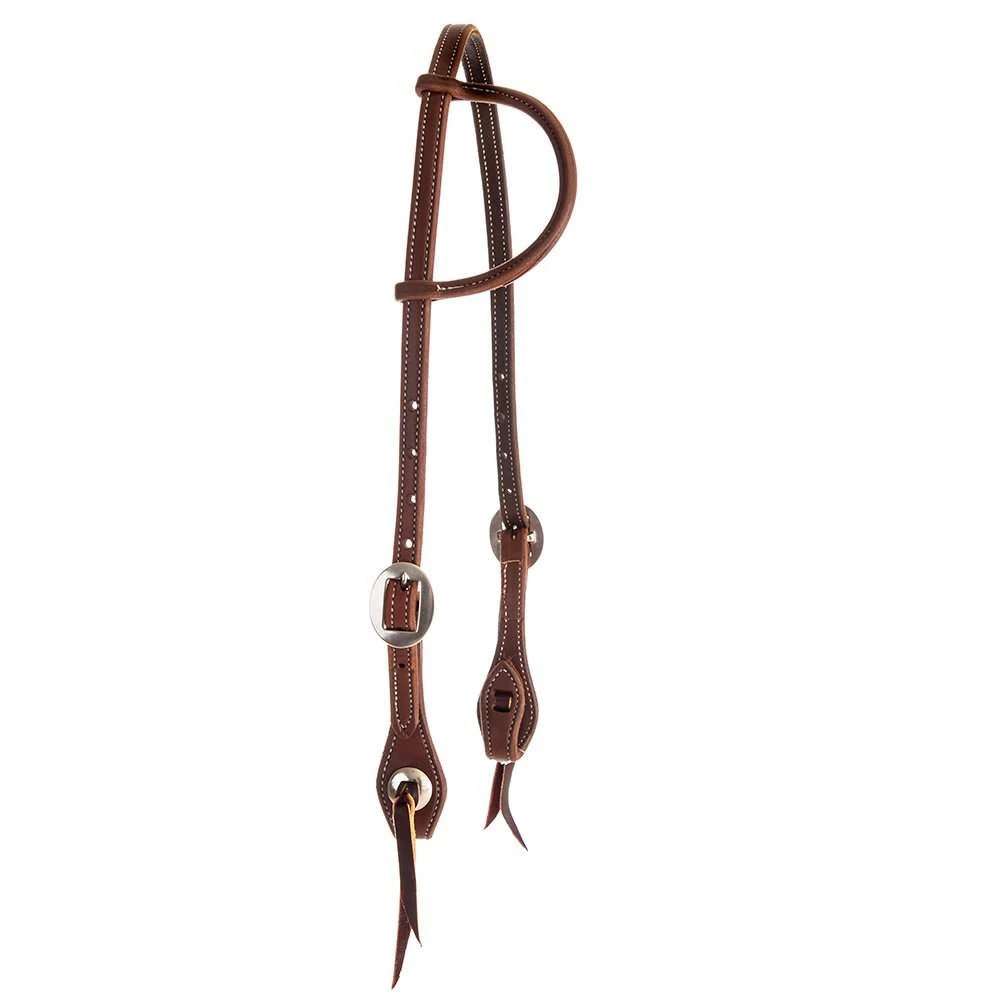NRS 5/8in Double Latigo Oiled Single Ear Headstall 3 NRS 5/8in Double Latigo Oiled Single Ear Headstall