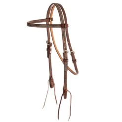 NRS Tack Turquoise Buckstitch Chocolate Roughtout Browband Headstall