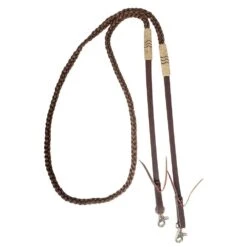 Cashel Adjustable Flat Braid Rein W/Rawhide Accents