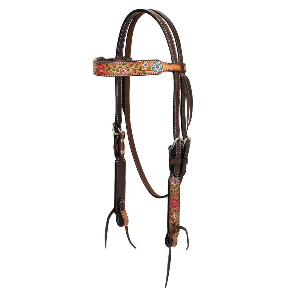 Weaver Leather Floral Vine 5/8in Browband Headstall 3 Weaver Leather Floral Vine 5/8in Browband Headstall