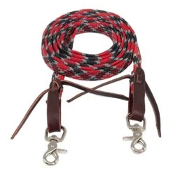 Mustang Aztec Braided Waxed Roping Rein W/Latigo Waterloops -NR Classic Horse Gear Shop 229186 728144