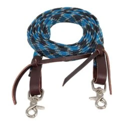 Mustang Aztec Braided Waxed Roping Rein W/Latigo Waterloops -NR Classic Horse Gear Shop 229186 728145