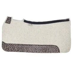 5 Star Equine Products Supplies Inc. 5 The Barrel Racer 7/8 Natural Felt Saddle Pad With Cheetah Wear Leathers