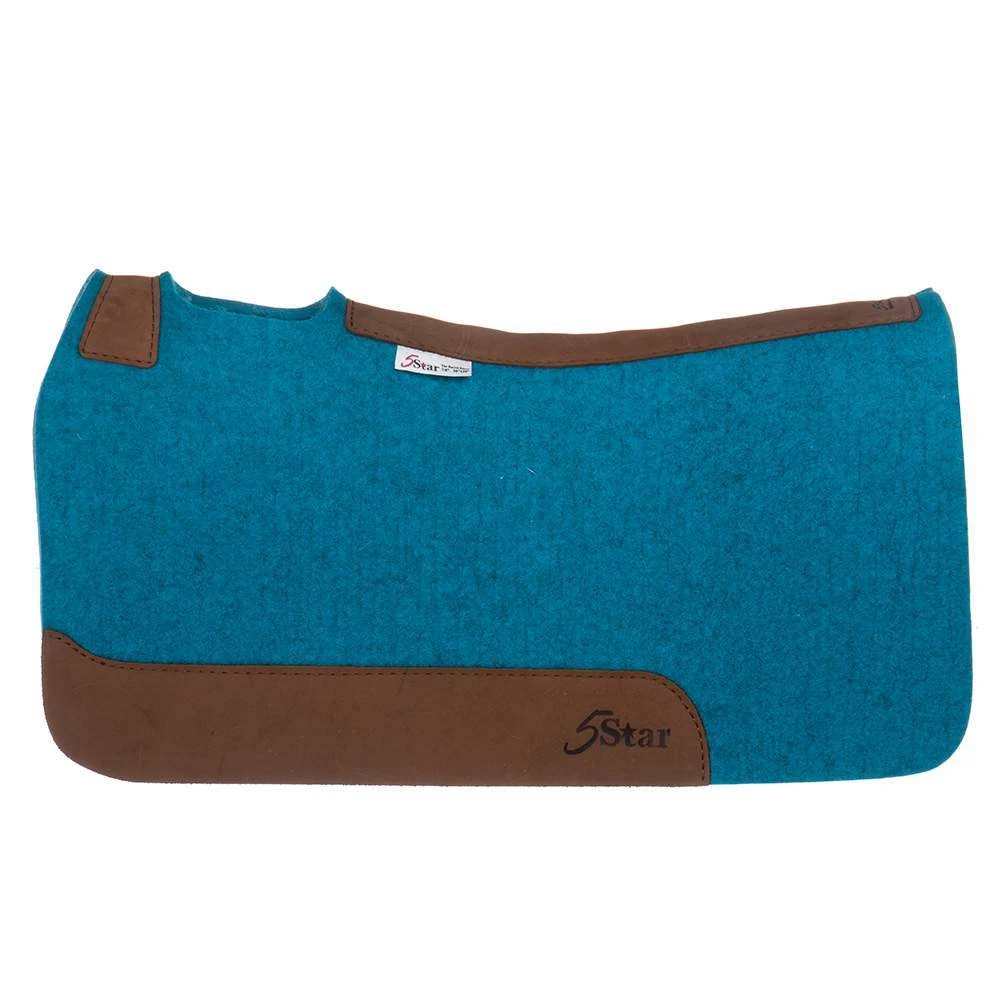 5 Star Equine Products Supplies Inc. 5 The Barrel Racer 7/8 Inch Turquoise Felt Saddle Pad 4 5 Star Equine Products Supplies Inc. 5 The Barrel Racer 7/8 Inch Turquoise Felt Saddle Pad - Image 2