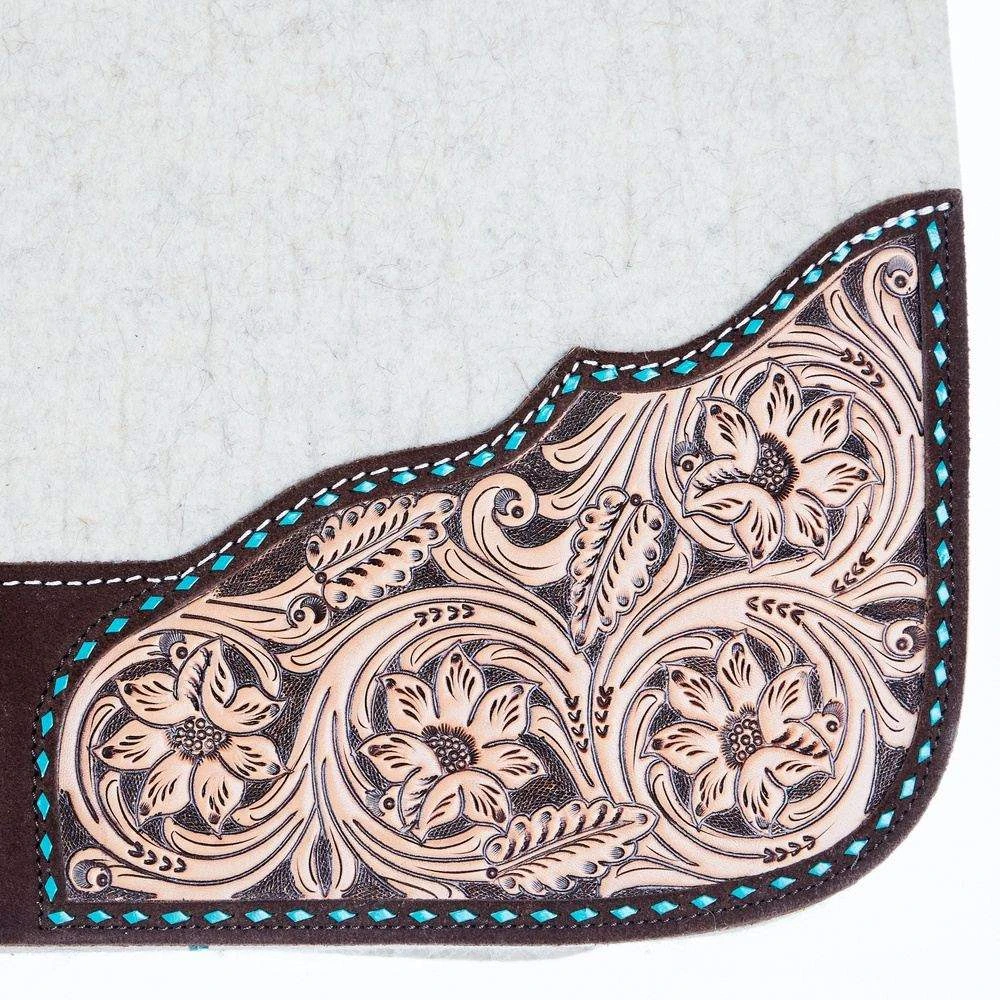 Reinsman 3/4 Inch Limited Edition Apex Arizona Turquoise Contour Felt Saddle Pad 6 Reinsman 3/4 Inch Limited Edition Apex Arizona Turquoise Contour Felt Saddle Pad - Image 4