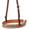 NRS Floral Tooled Noseband With Handpainted Turquosie Background -NR Classic Horse Gear Shop 59267 default l