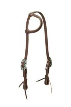 Weaver Leather Single Ear Headstall W/Southwest Rope Edge Buckle