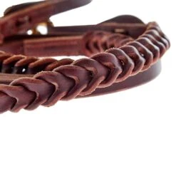 Professionals Choice Burgundy Latigo Bleeding Heart Roping Reins -NR Classic Horse Gear Shop 7394 BUR 02