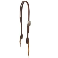 Cowperson Tack 5/8 Inch Harness Slit Ear Headstall With Sqaure Native Concho