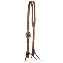 Nrs Tack 5/8in. Oiled Slot Ear Headstall With A Vine Buckle