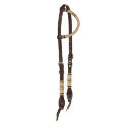Oxbow Tack Rawhide Braided Chocolate Slip Ear Headstall