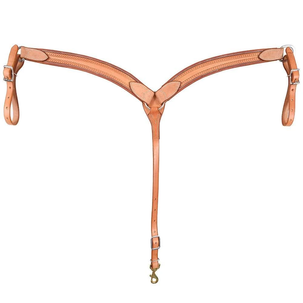 Martin Saddlery 1 1/2in. Natural Chocolate Wrapped Rope Border Breast Collar 3 Martin Saddlery 1 1/2in. Natural Chocolate Wrapped Rope Border Breast Collar