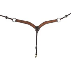 Martin 2in. Floral Tooled Dyed Edge Breast Collar -NR Classic Horse Gear Shop BC20019FTDE 1
