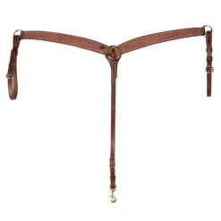 NRS 1-3/4in Pink Buckstitch Chocolate Roughout Breast Collar -NR Classic Horse Gear Shop BC596 PK 1