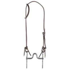 NRS Solid Port Bit W/Floral Buckle Single Ear Headstall -NR Classic Horse Gear Shop BS001 2