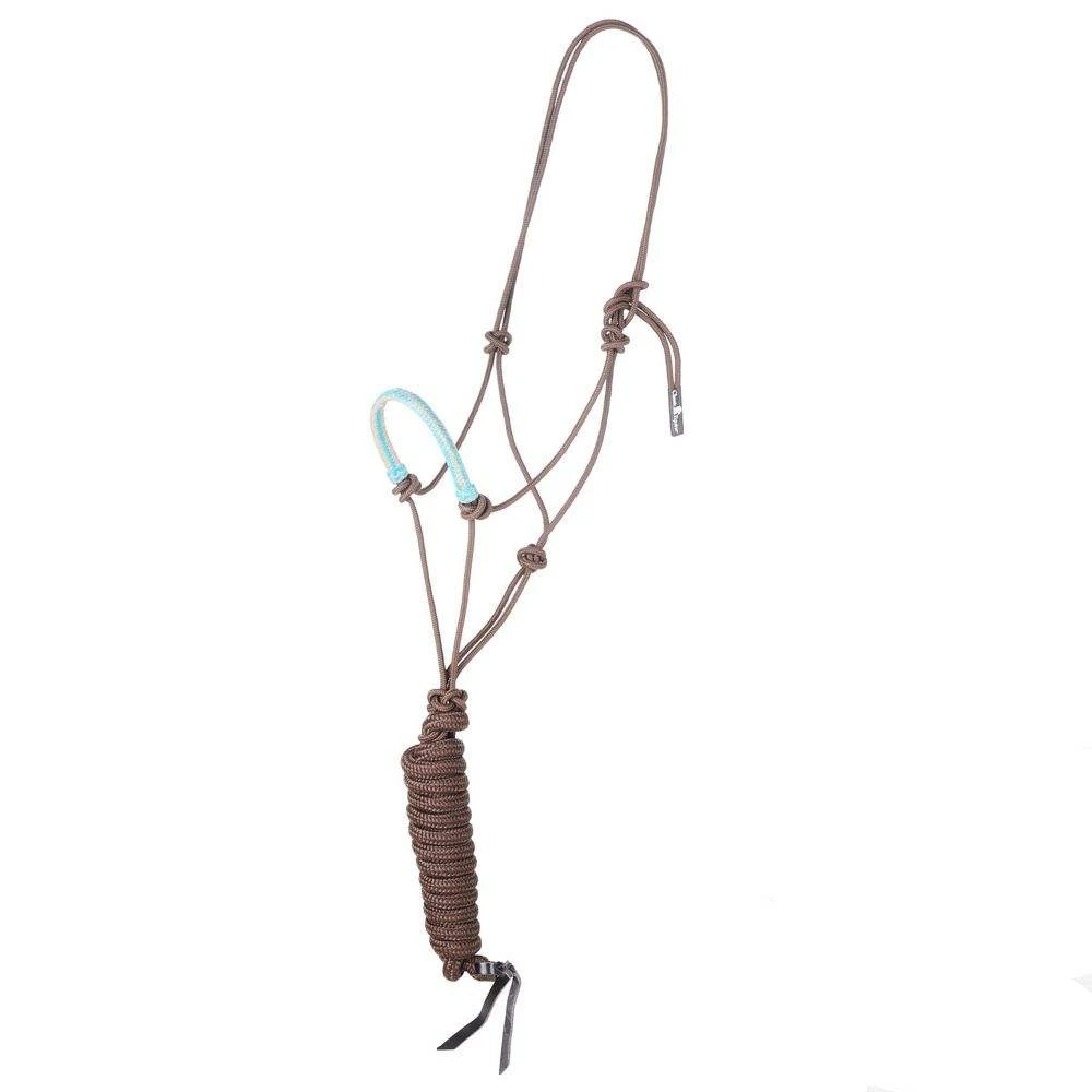 Classic Braided Rawhide Noseband Rope Halter With 8 Foot Lead Rope 4 Classic Braided Rawhide Noseband Rope Halter With 8 Foot Lead Rope - Image 2