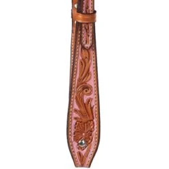 NRS Tooled Browband Headstall W/ Painted Rose Background -NR Classic Horse Gear Shop HDS144 1