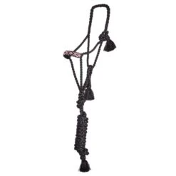 Professionals Choice Cowboy Braided Black Halter And Lead -NR Classic Horse Gear Shop HRCB BLA PIN 01