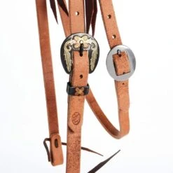 Nrs Tack Roughout 3/4 Inch Browband Headstall With Floral Heel Buckle -NR Classic Horse Gear Shop NRS SBSBHRO 4052A 02