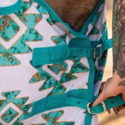 Schulz Equine Fly Sheet With Neck Cover And Belly Guard -NR Classic Horse Gear Shop SEFSHEET AZTEC 03