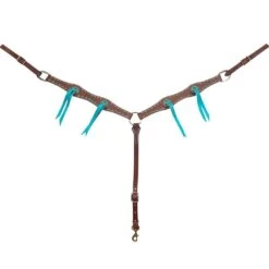 Martin Saddlery 1 1/2in. Scalloped Turquoise Blood Knot Breast Collar -NR Classic Horse Gear Shop bc15019atd